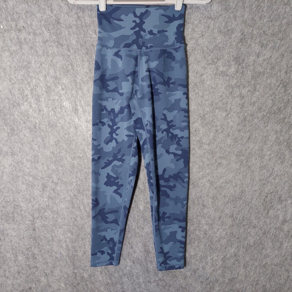 P'tula Women Leggings XS Blue Streetwear Camo High Rise Seamless Activewear